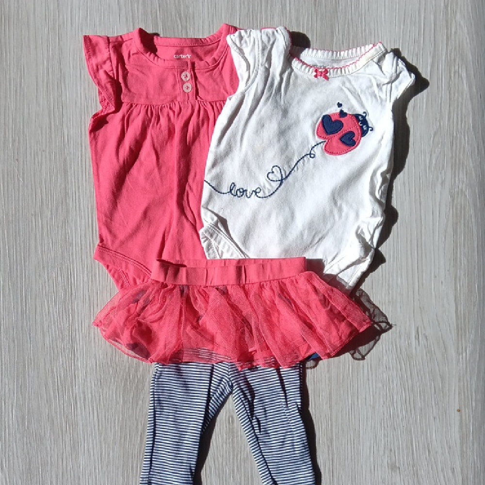 Carter's Pink and White Baby Outfit Set